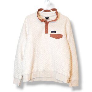Patagonia Cream and Tan Quilted Pullover